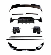 Load image into Gallery viewer, GLOSS BLACK BODY KIT FOR BMW 3 SERIES G21 LCI TOURING ESTATE QUAD TIPS DIFFUSER - STM STYLING 
