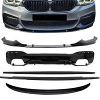 Load image into Gallery viewer, GLOSS BLACK BODY KIT FOR BMW 5 SERIES G30 G31 PRE SPLITTER DIFFUSER SIDE SPOILER

