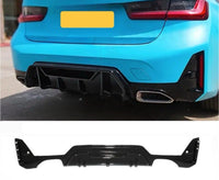 Load image into Gallery viewer, GLOSS BLACK M PERFORMANCE STYLE REAR DIFFUSER FOR BMW 3 SERIES G20 G21 LCI ABS
