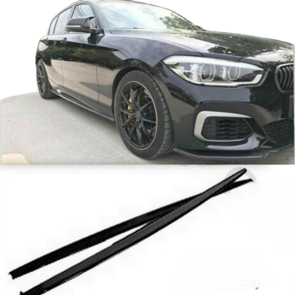 Gloss black BMW 1 Series F20 F21 Side skirt extensions lip blades spoiler ABS