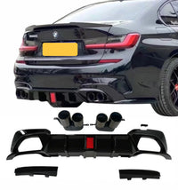 Load image into Gallery viewer, BMW G20 Kit Full Length Side Extensions Bodykit 3 Series Gloss Black Quad Led V Splitter - STM STYLING 
