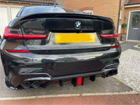 Load image into Gallery viewer, BMW G20 G21 Diffuser with Led Quad Exhaust pipes Gloss Black. - STM STYLING 
