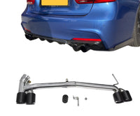 Load image into Gallery viewer, Exhaust Tips -  Bumper Diffuser - Fits BMW F30 F31 3 Series - Quad Exit - STM STYLING 
