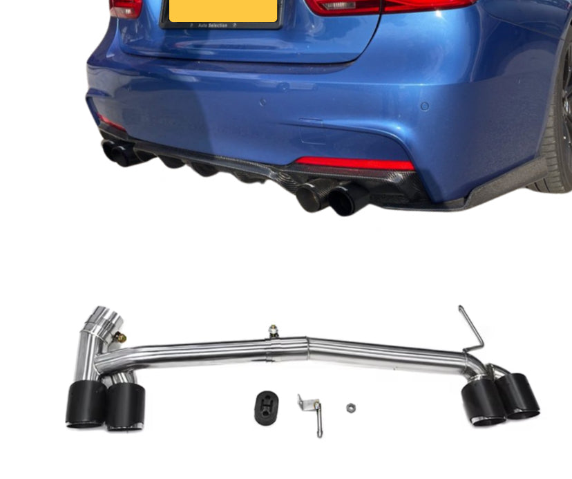 Exhaust Tips -  Bumper Diffuser - Fits BMW F30 F31 3 Series - Quad Exit