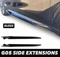 Load image into Gallery viewer, BMW X5 G05 M SPORT GLOSS BLACK SIDE SKIRTS EXTENSION BLADES PRE LCI FACELIFT - STM STYLING 
