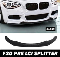 Load image into Gallery viewer, BMW 1 SERIES F20 F21 PRE LCI FRONT SPLITTER LIP M PERFORMANCE BLACK UK 2011-2014 - STM STYLING 
