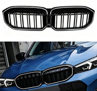 Load image into Gallery viewer, Kidney Grills For BMW 3 Series G20 and G21 2023+ LCI LED Gloss Black Double Slat
