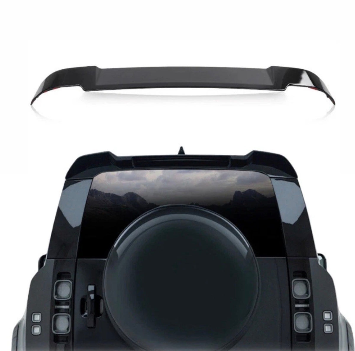 LAND ROVER DEFENDER REAR ROOF WING SPOILER 90 110 130 L663 GLOSS BLACK ...