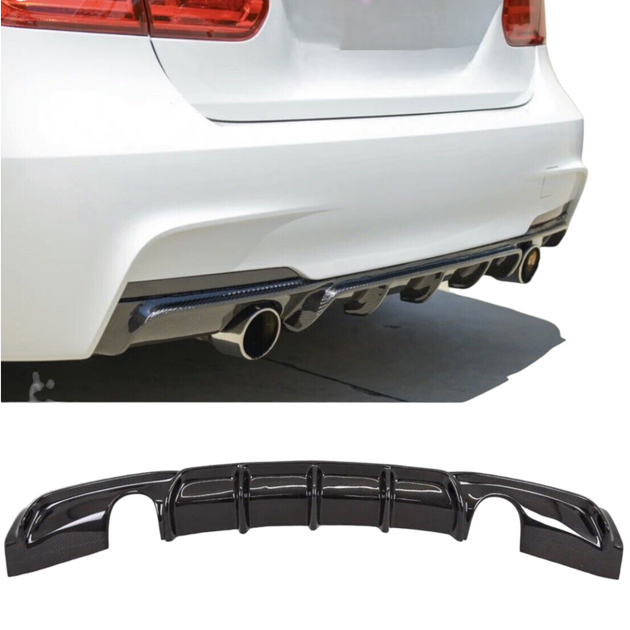 Rear Diffuser - Dual Exit - Fits BMW F30 F31 3 Series - Carbon Look ...