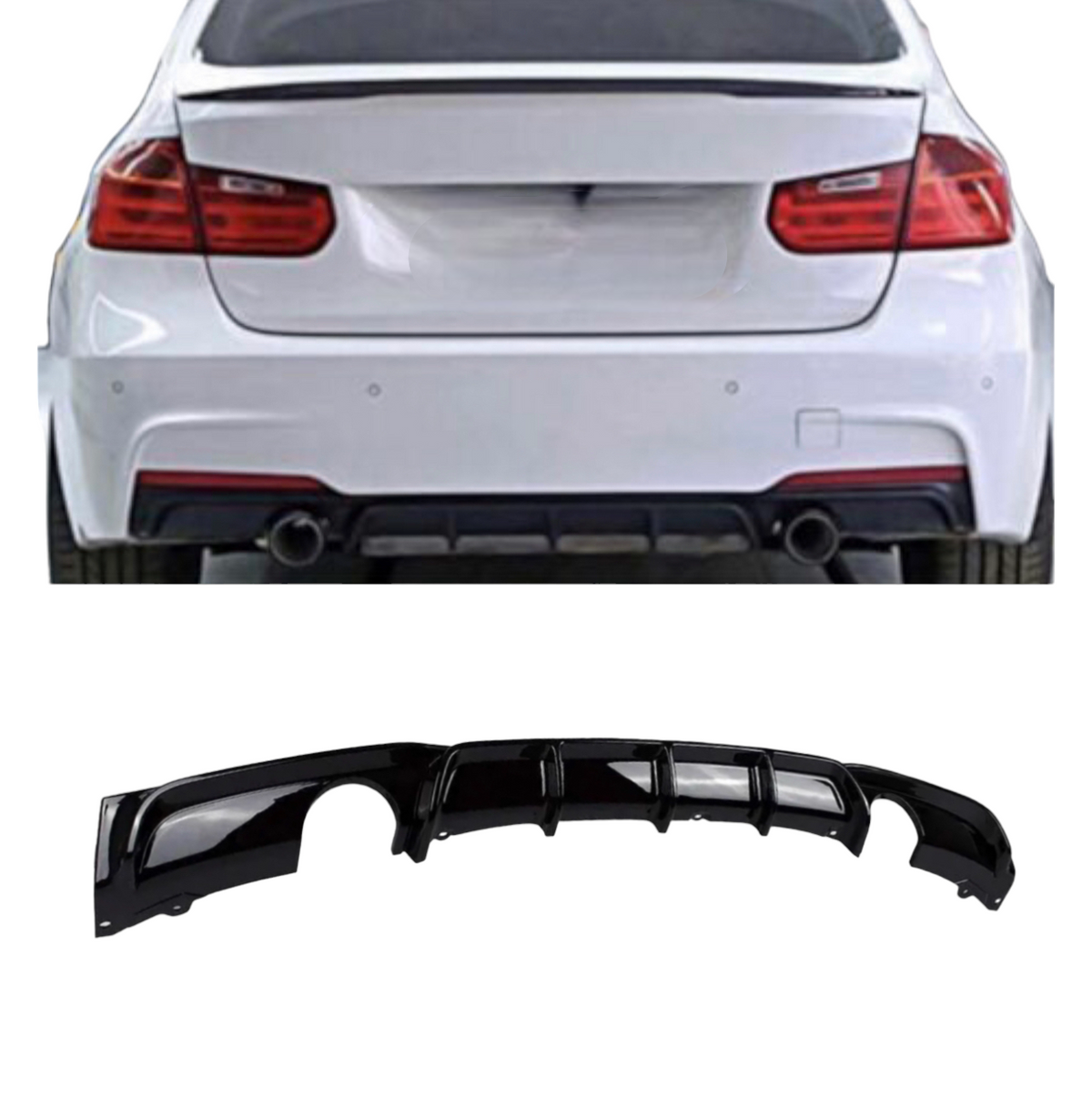 Rear Diffuser - Dual Exit - Fits BMW F30 F31 3 Series - M Sport - Matt ...
