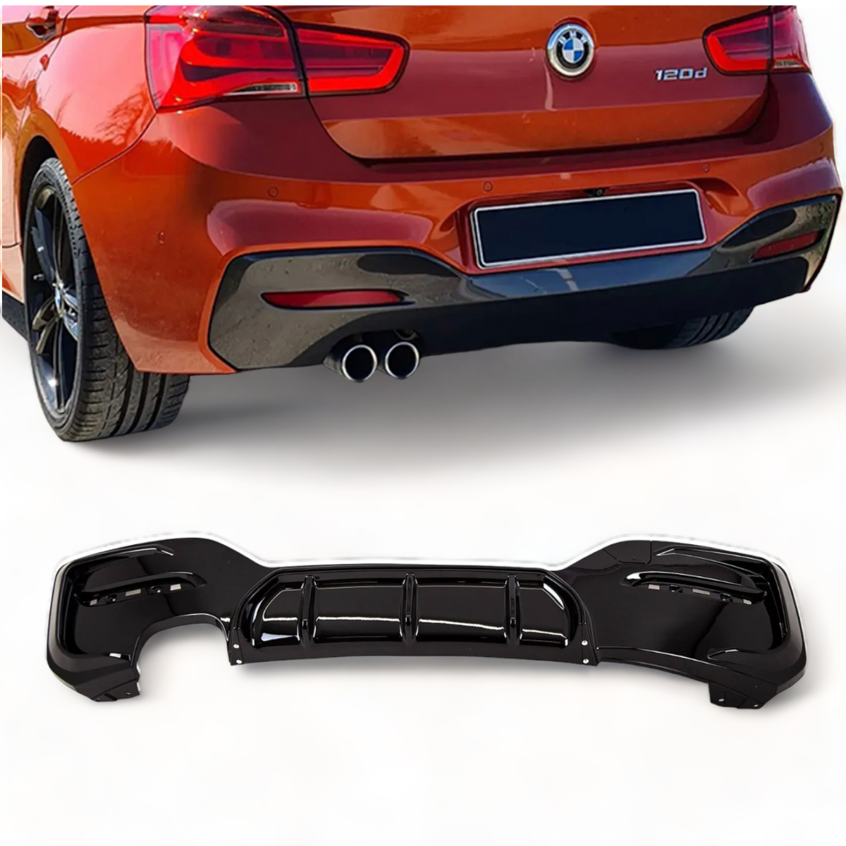 Rear Diffuser - Fits BMW F20 F21 LCI 2015-2019 1 Series - Gloss Black ...
