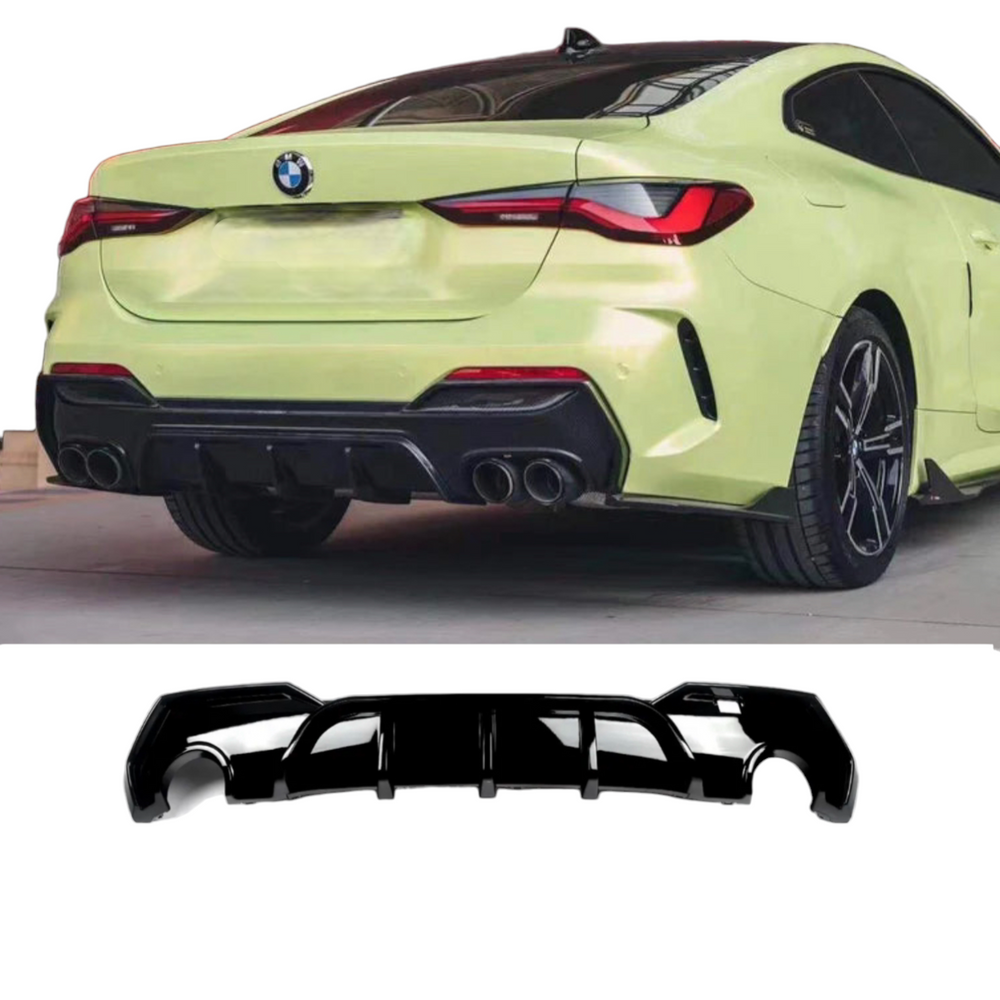 Rear Diffuser - Fits BMW G22 G23 G26 - 4 Series - 2020+ - Gloss Black