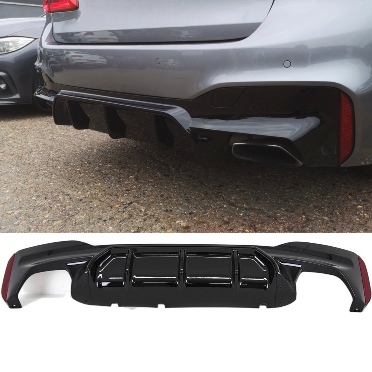 Rear Diffuser - Fits BMW G30 G31 - 5 Series - M5 Style - Gloss Black ...