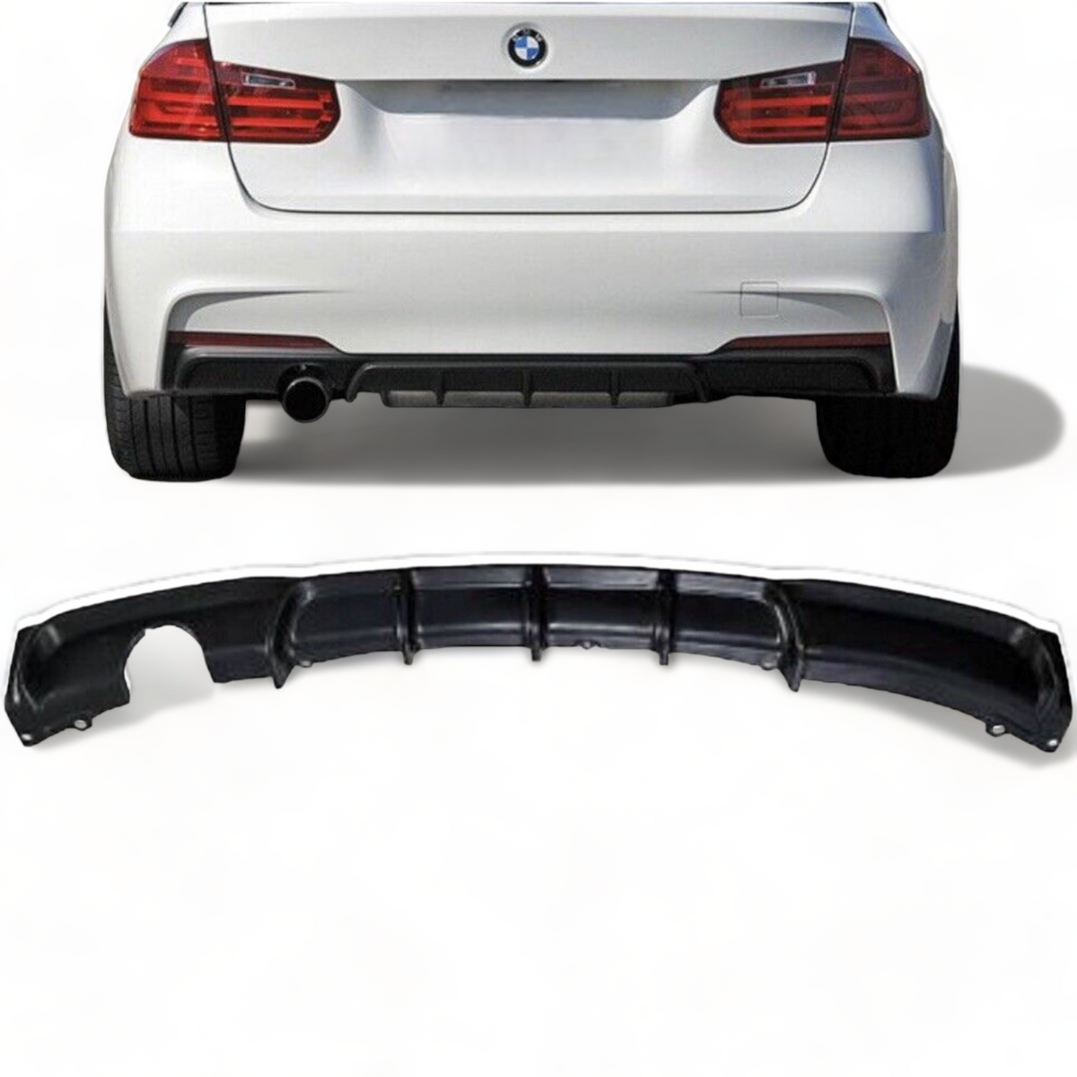 Rear Diffuser - Single Exit - Fits BMW F30 F31 3 Series - M Sport - Gloss Black
