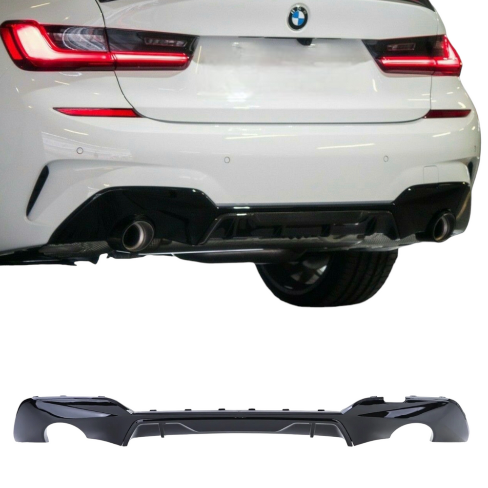 Rear Diffuser - Single Exit - Fits BMW G20 - 3 Series - M Performance - Gloss Black