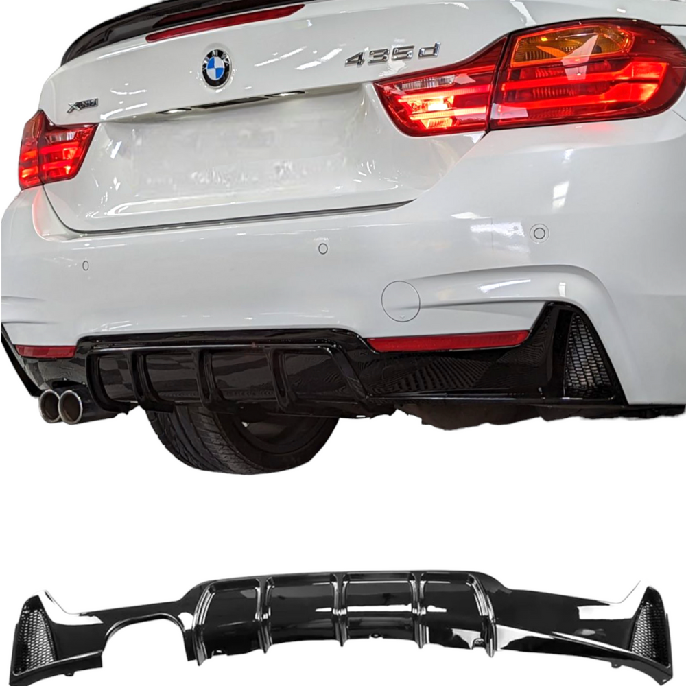Rear Diffuser - Twin Exit - Fits BMW F32/F33/F36 M - 4 Series - M Performance - Gloss Black