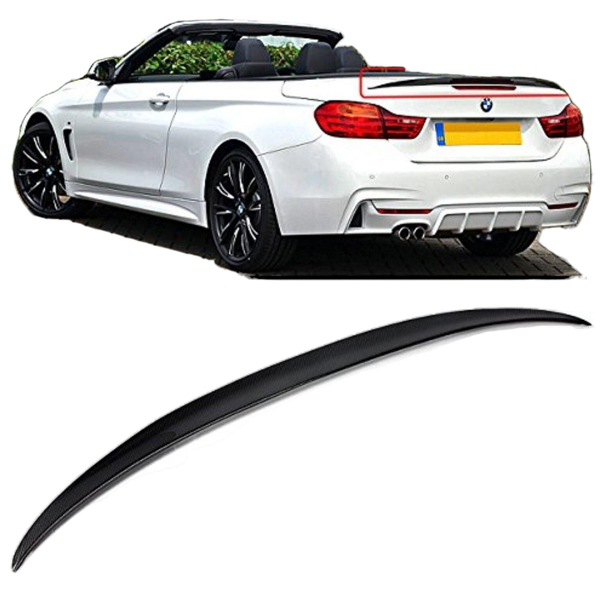 Roof Spoiler - M Performance - Fits BMW F33 F83 - 3 Series - Carbon Look