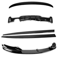 Load image into Gallery viewer, BMW F32 GLOSS BLACK KIT FRONT LIP SPLITTER DIFFUSER SPOILER GRILLES MIRROR COVER - STM SPORT
